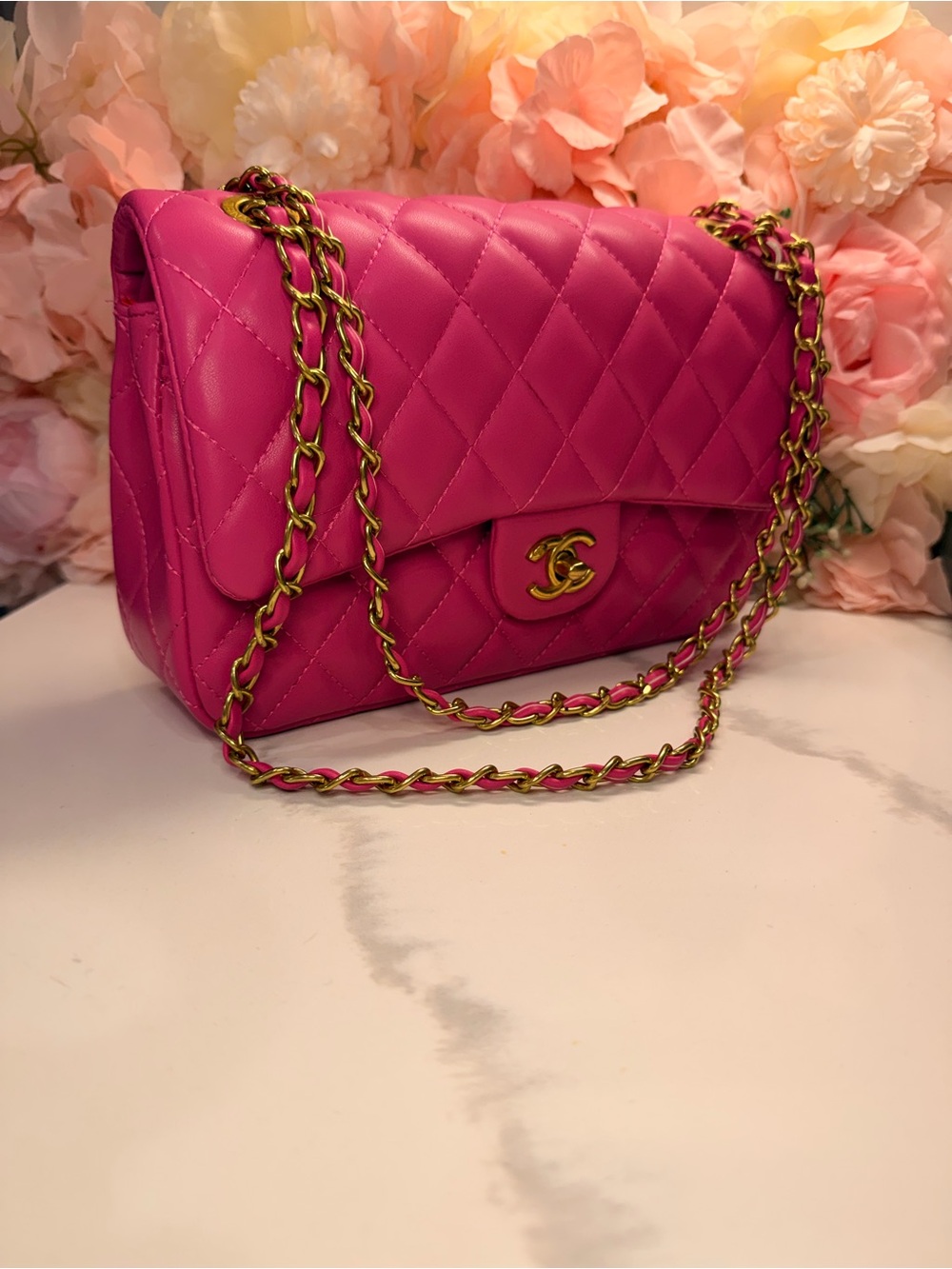 Pink Quilted Chain Shoulder Bag 💗✨